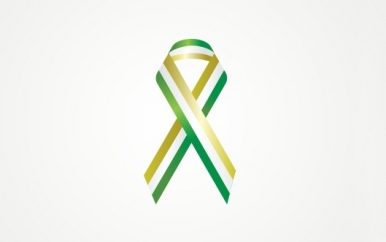 Green White and Gold Ribbon